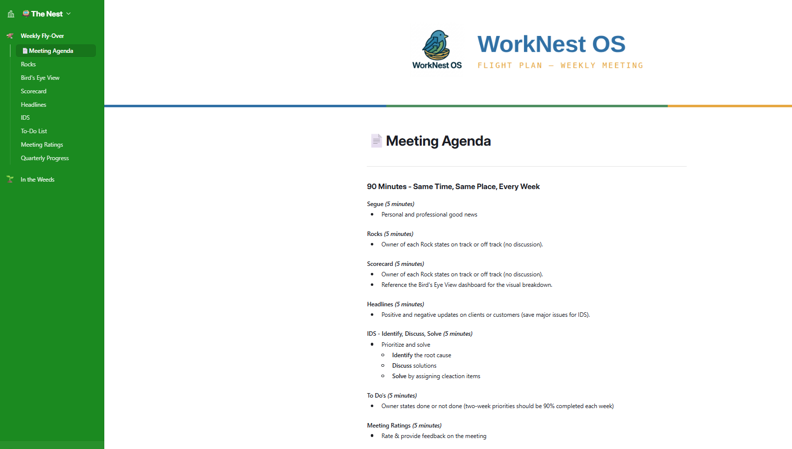 Airtable Meeting Agenda page